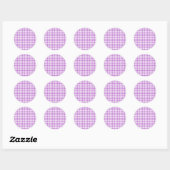 Classic Gingham Orchid Purple ラウンドシール (シート)