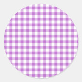 Classic Gingham Orchid Purple ラウンドシール (正面)