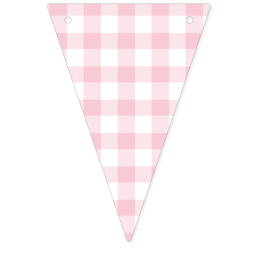 Classic Gingham Pink バンティングフラッグ (第1の旗)
