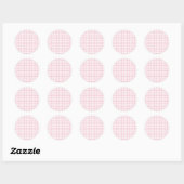 Classic Gingham Pink ラウンドシール (シート)
