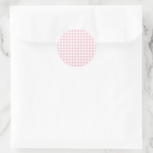 Classic Gingham Pink ラウンドシール (バッグ)