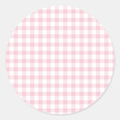 Classic Gingham Pink ラウンドシール (正面)