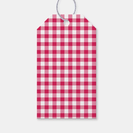 Classic Gingham Raspberry ギフトタグ (正面)