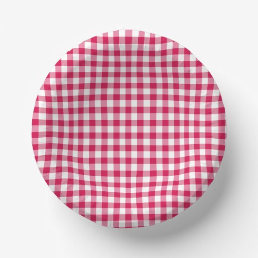 Classic Gingham Raspberry ペーパーボウル (正面)
