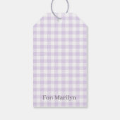 Classic Gingham Soft Lavender ギフトタグ (裏面)