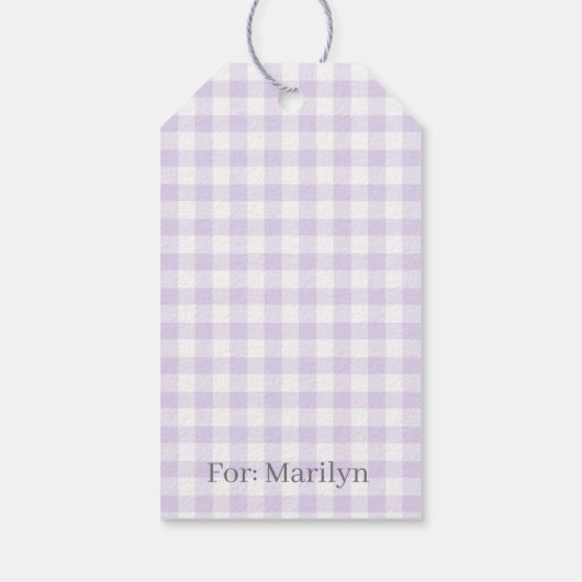 Classic Gingham Soft Lavender ギフトタグ (裏面)