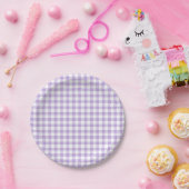 Classic Gingham Soft Lavender ペーパープレート (パーティー)