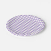Classic Gingham Soft Lavender ペーパープレート (アングル)