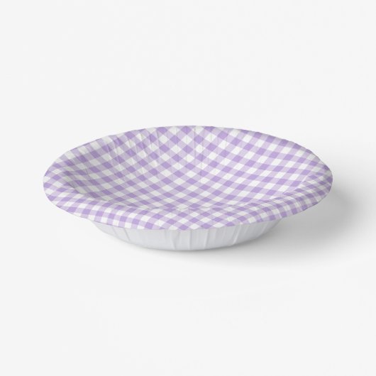 Classic Gingham Soft Lavender ペーパーボウル (傾斜あり)