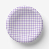 Classic Gingham Soft Lavender ペーパーボウル (正面)