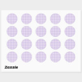 Classic Gingham Soft Lavender ラウンドシール (シート)
