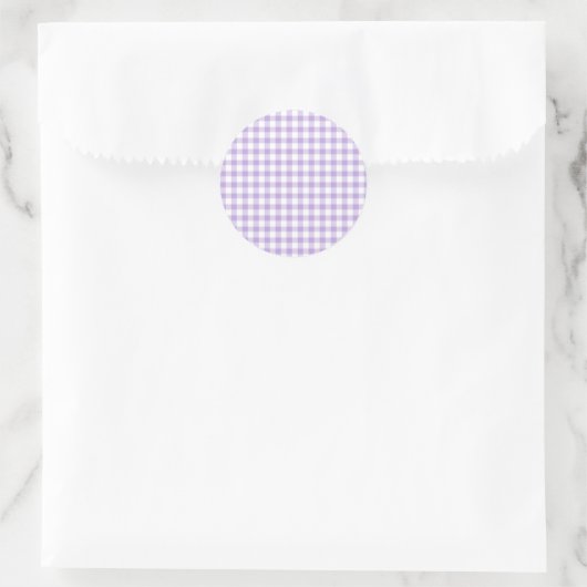 Classic Gingham Soft Lavender ラウンドシール (バッグ)