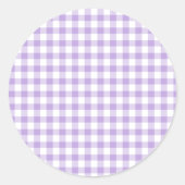Classic Gingham Soft Lavender ラウンドシール (正面)