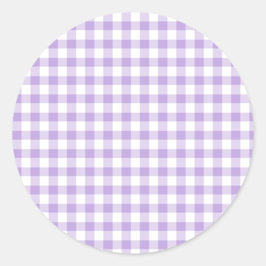 Classic Gingham Soft Lavender ラウンドシール (正面)