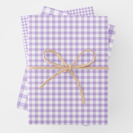 Classic Gingham Soft Lavender ラッピングペーパーシート (インサイチュ)