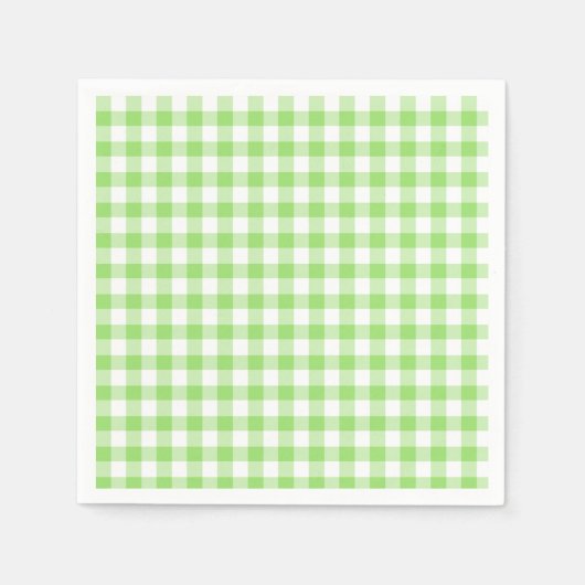 Classic Gingham Spring Green スタンダードカクテルナプキン (正面)