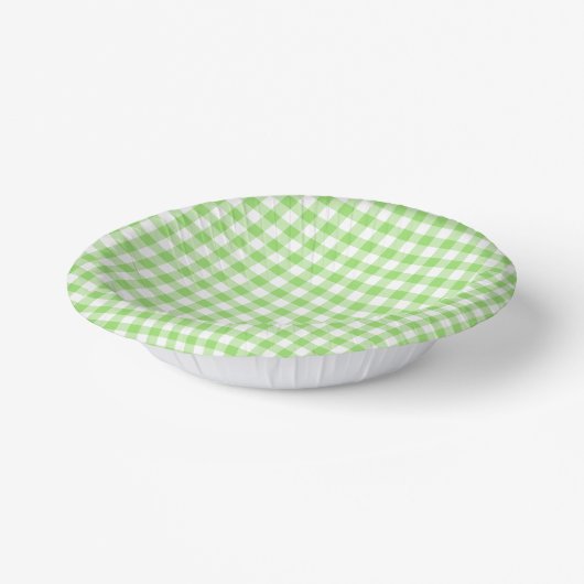 Classic Gingham Spring Green ペーパーボウル (傾斜あり)