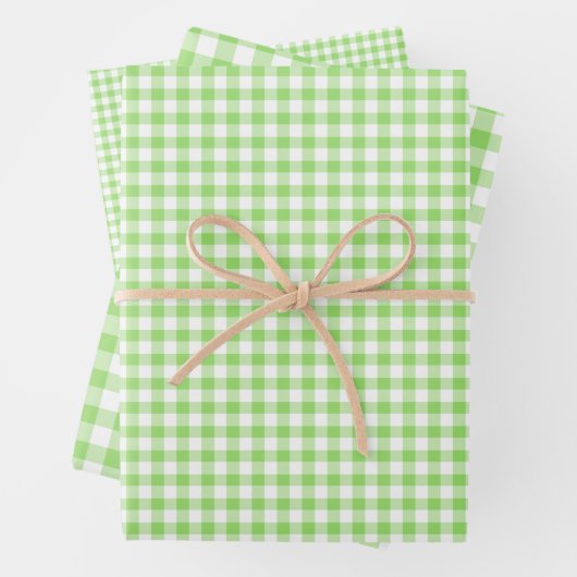 Classic Gingham Spring Green ラッピングペーパーシート (インサイチュ)