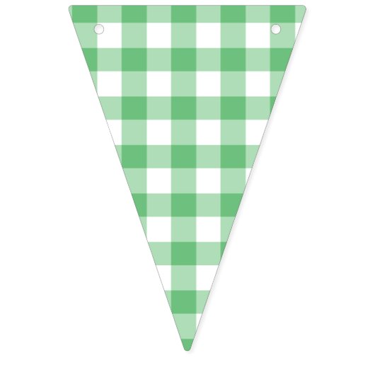 Classic Gingham Summer Green バンティングフラッグ (第1の旗)