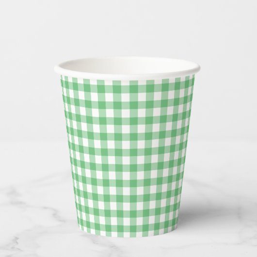 Classic Gingham Summer Green 紙コップ (正面)