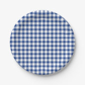 Classic Gingham True Blue ペーパープレート (正面)