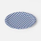 Classic Gingham True Blue ペーパープレート (アングル)