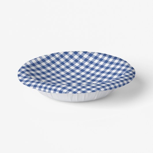 Classic Gingham True Blue ペーパーボウル (傾斜あり)