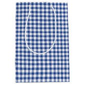 Classic Gingham True Blue ミディアムペーパーバッグ (正面)