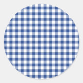 Classic Gingham True Blue ラウンドシール (正面)