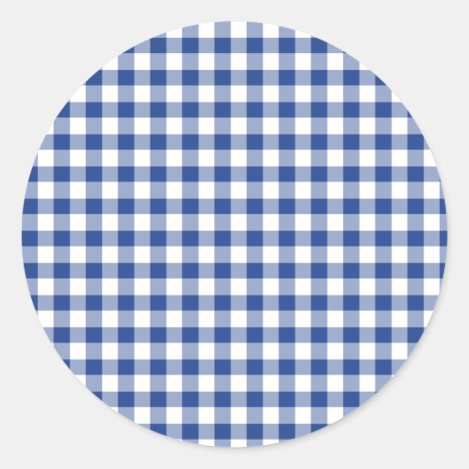 Classic Gingham True Blue ラウンドシール (正面)