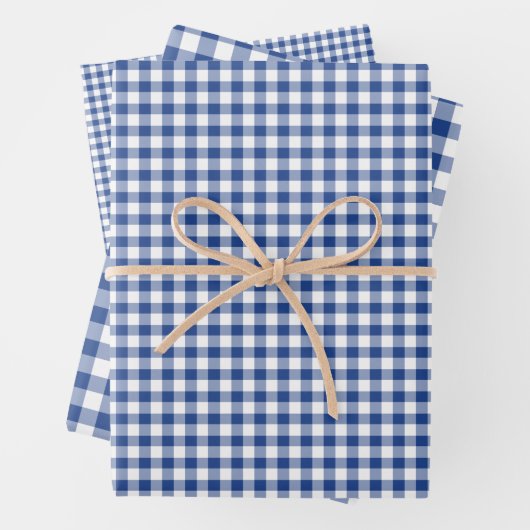 Classic Gingham True Blue ラッピングペーパーシート (インサイチュ)