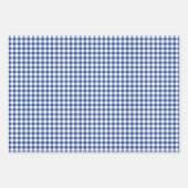 Classic Gingham True Blue ラッピングペーパーシート (正面)