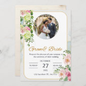 Classic Glam Wedding Invitation | Stylish Custom  招待状 (正面/裏面)