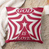 Classic God Is Love Star Red & White - Christian クッション (ブランケット)