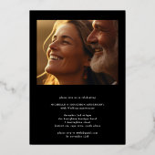 Classic Gold 50th Photo Wedding Anniversary 箔招待状 (裏面)