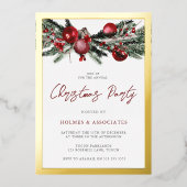 Classic Gold Border Corporate Christmas Party 箔招待状 (正面)