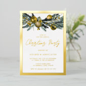 Classic Gold Corporate Christmas Party 箔招待状 (立ち正面)