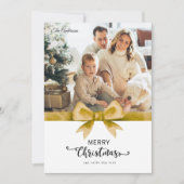 Classic Gold Custom Photo & Message Christmas シーズンカード (正面)