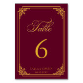 Classic Gold Frame Royal Wedding テーブルナンバー (正面)