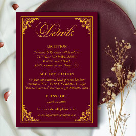 Classic Gold Frame Royal Wedding Details エンクロージャーカード