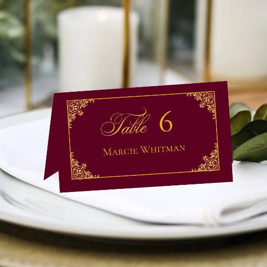 Classic Gold Frame Royal Wedding Place Card