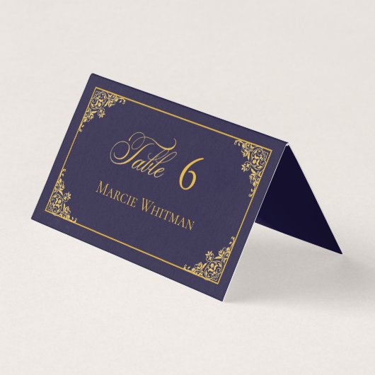 Classic Gold Frame Royal Wedding Place Card (正面)