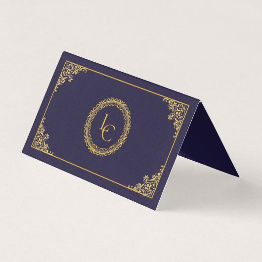 Classic Gold Frame Royal Wedding Place Card (裏面)
