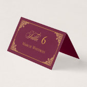 Classic Gold Frame Royal Wedding Place Card (正面)