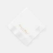 Classic Gold Longer Names Wedding Decor Napkins 縁ありカクテルナプキン (角)