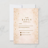 Classic Gold Moonlight Wedding 出欠カード (正面)