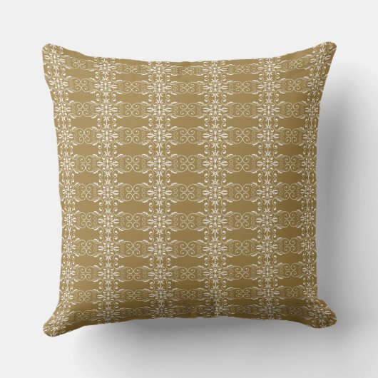 Classic Gold Ornamental Square Pillow クッション (裏面)