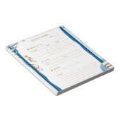 Classic gold pastel cute blue fittness Planner  ノートパッド (アングル)