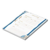Classic gold pastel cute blue fittness Planner  ノートパッド (回転)