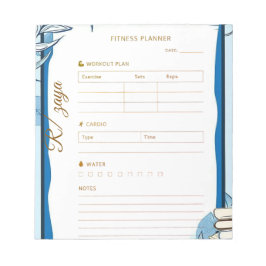 Classic gold pastel cute blue fittness Planner  ノートパッド